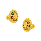 22k Yellow Gold MeenakariOrnamental Earrings with gold weight of 6.63g